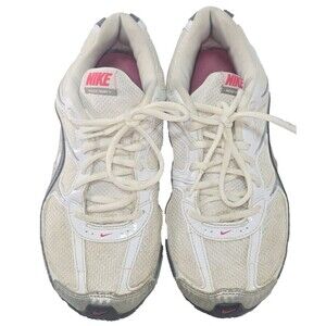 NIKE REAX RUN 5 White Running Athletic Shoes Sneakers 407987-116 Women's Size 8